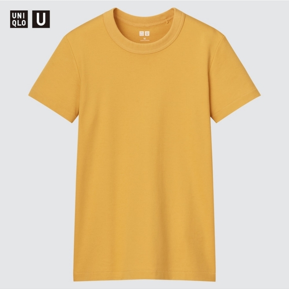 Mustard Yellow Uniqlo U Crew Neck Short Sleeve T-Shirt - Picture 1 of 2